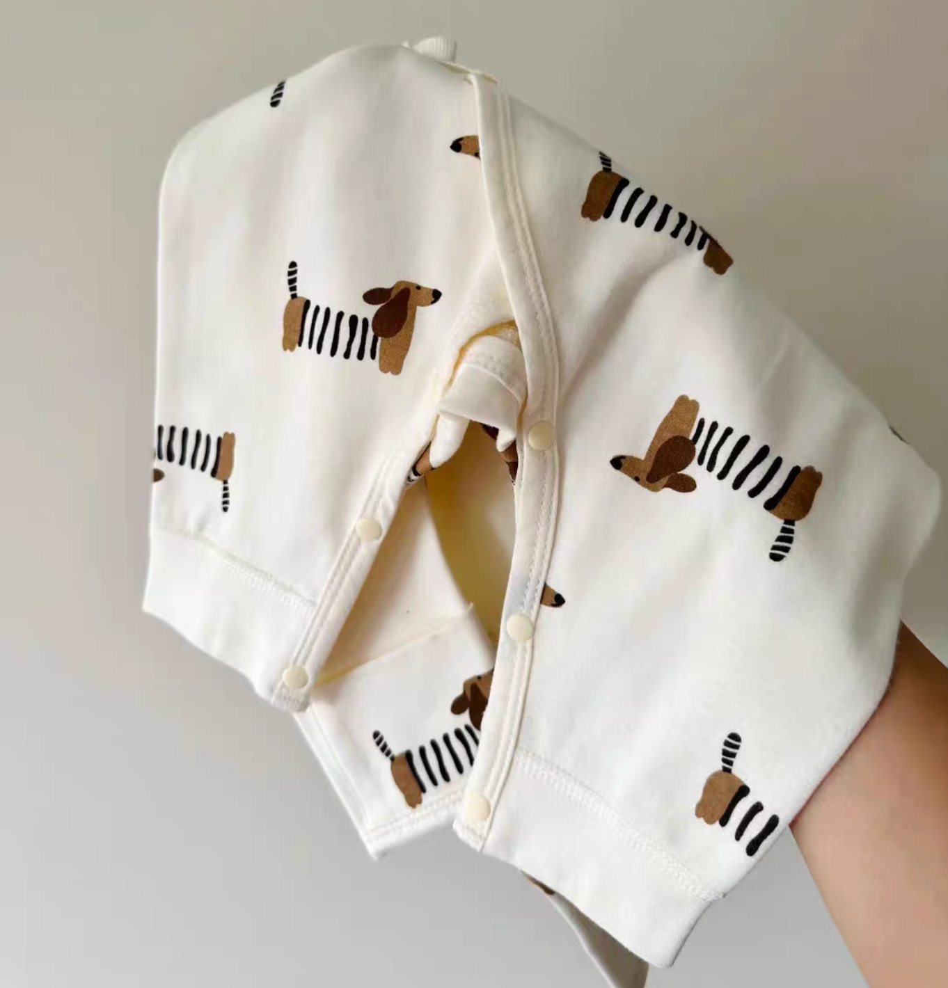 Puppy Print Wrap Baby Romper