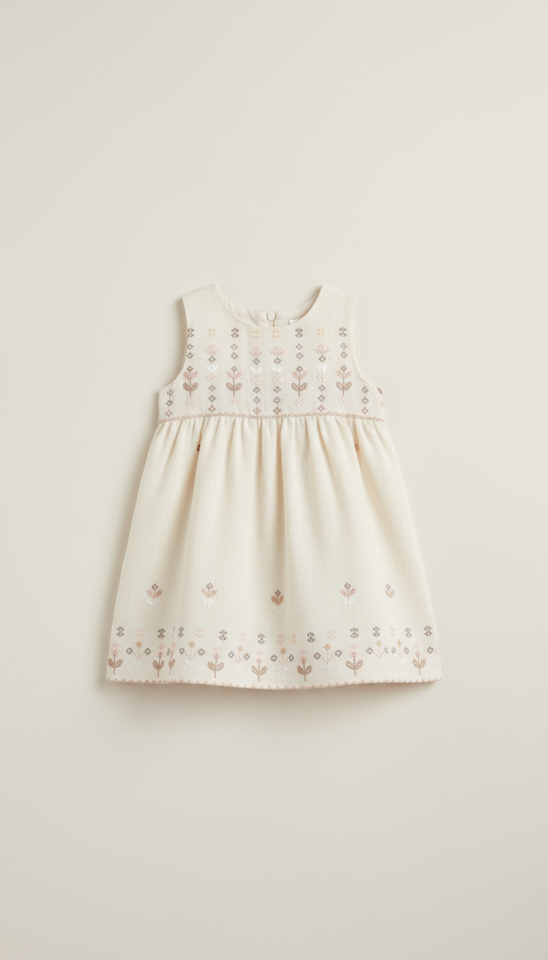 Toddler Dress With Delicate Patterning