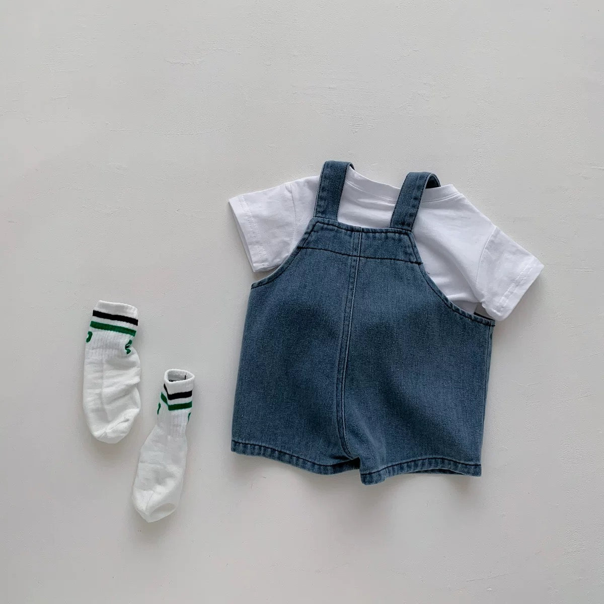 Denim Overall & T-Shirt Set