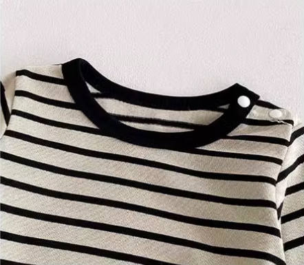 Baby Overall & Striped Top Set