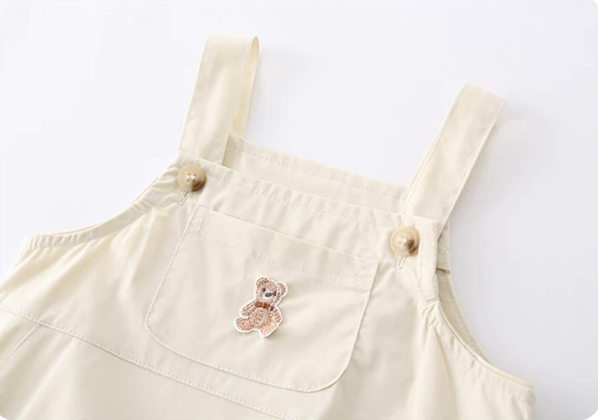 Red Stripe Baby Overall Set
