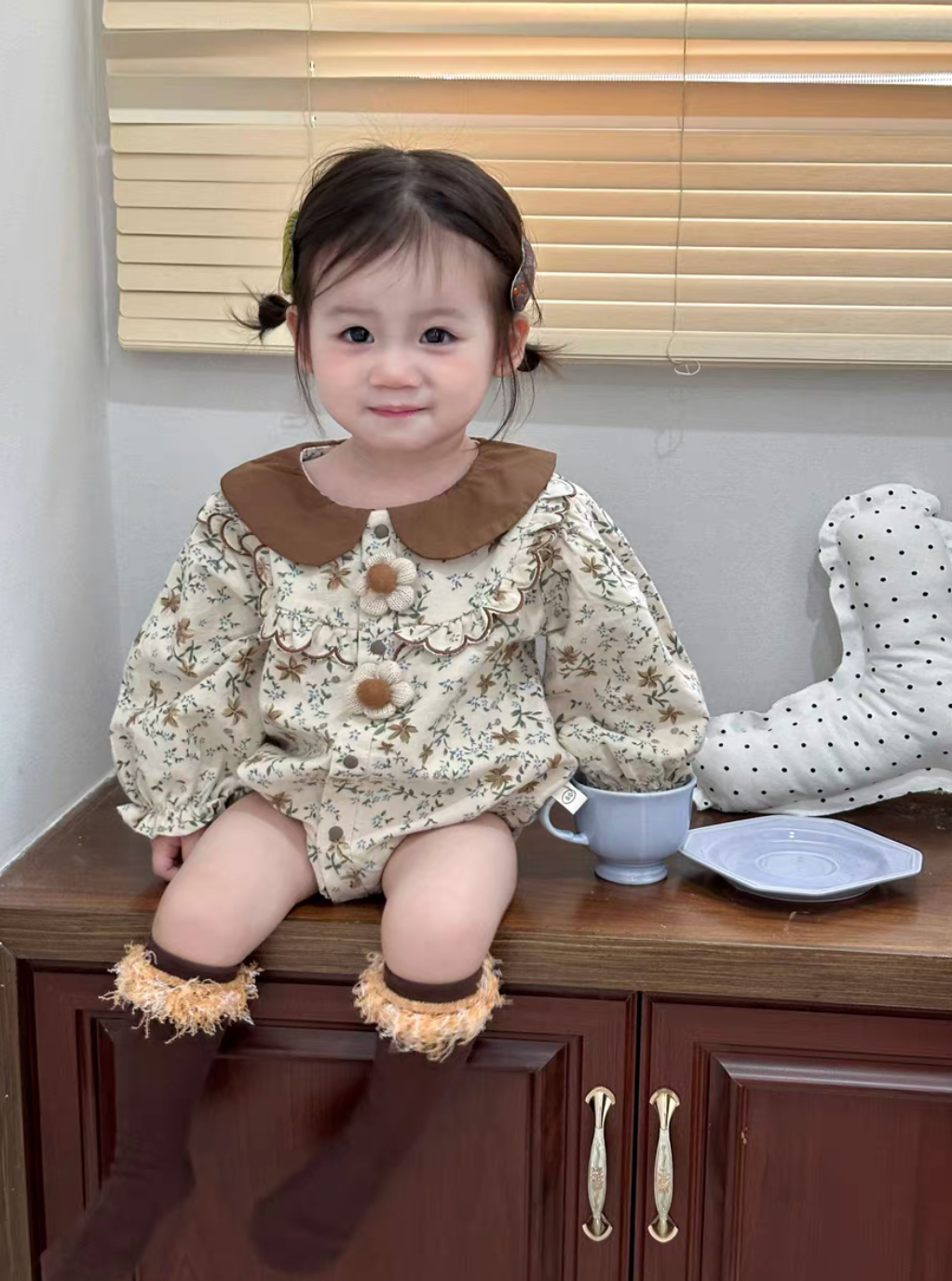 Vintage Floral Baby Romper