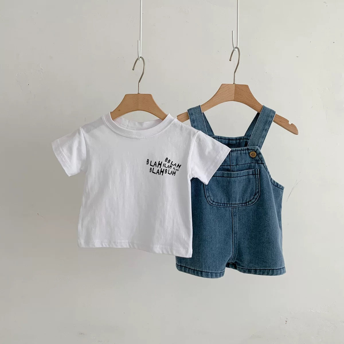 Denim Overall & T-Shirt Set