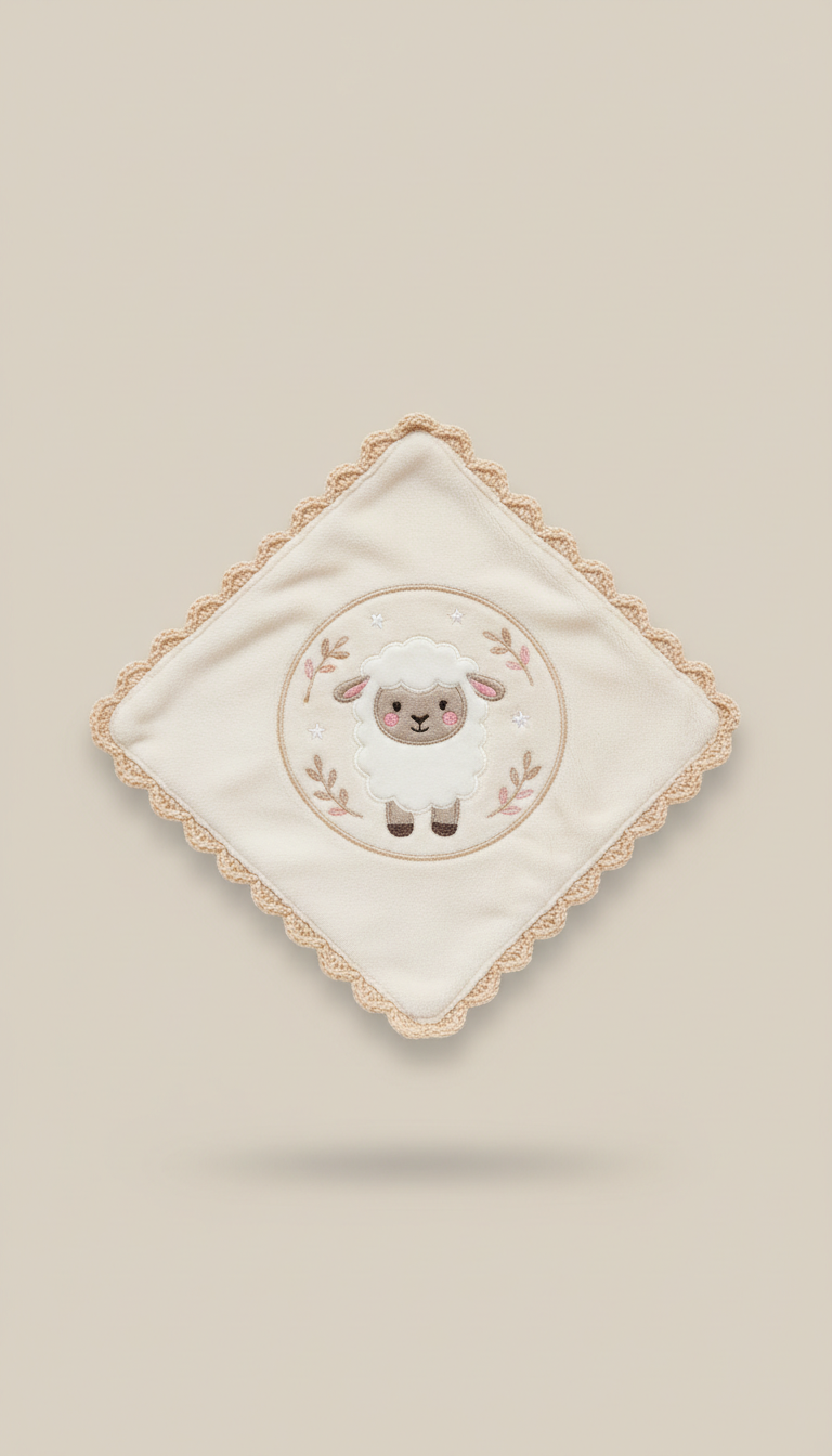 Embroidered Sheep Baby Blanket