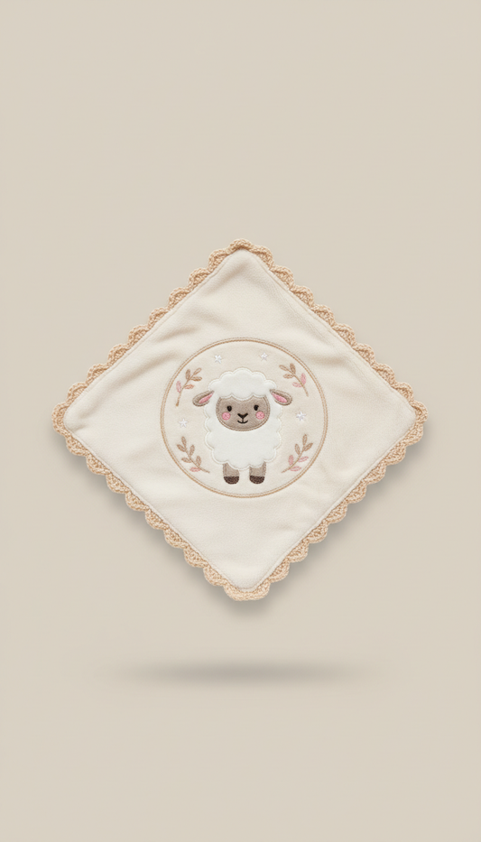 Embroidered Sheep Baby Blanket